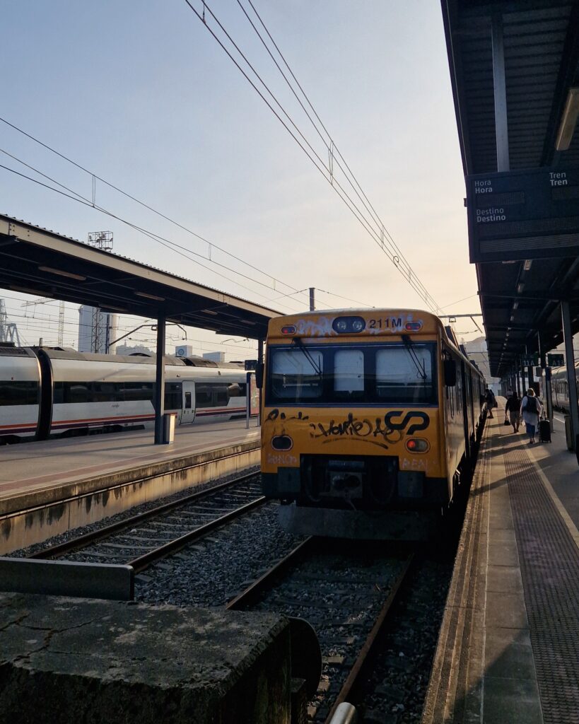 Bild vom Zug in Vigo am morgen