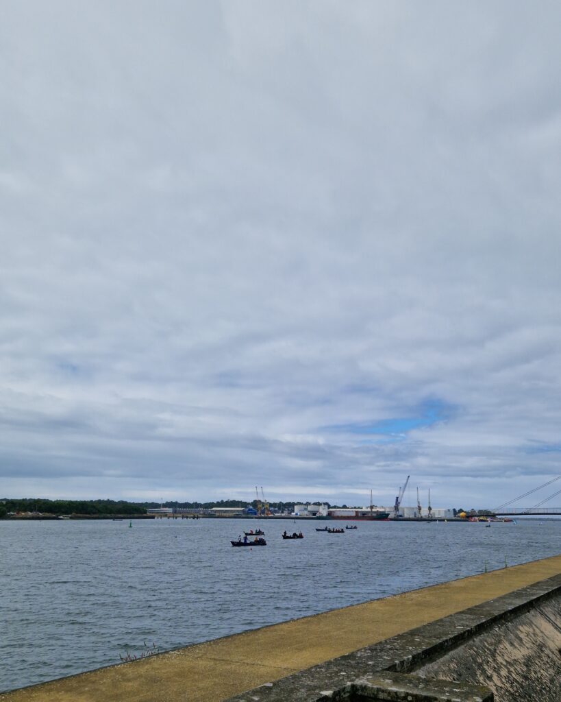 Fischer im Fluss bei Viana do Castelo 