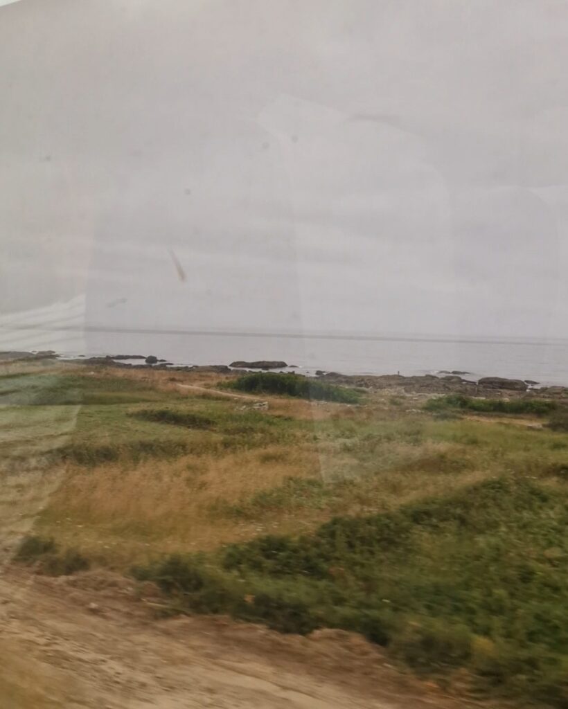 Bild aus dem Zug vom Blick auf den Ozean